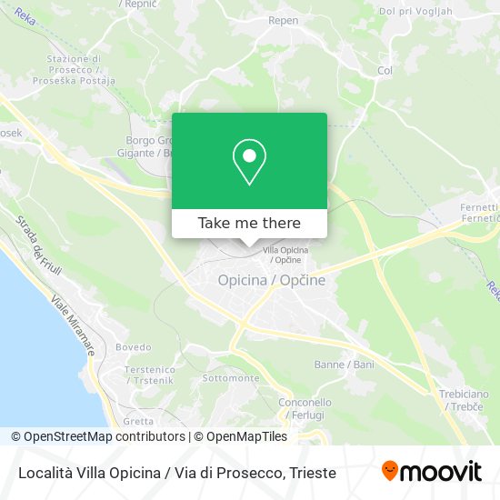 Località Villa Opicina / Via di Prosecco map