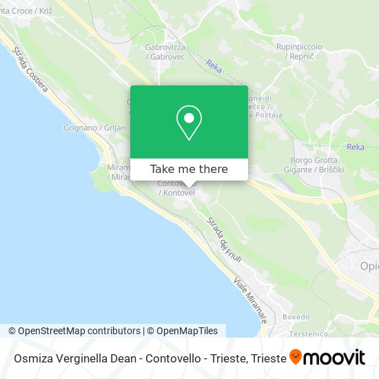 Osmiza Verginella Dean - Contovello - Trieste map