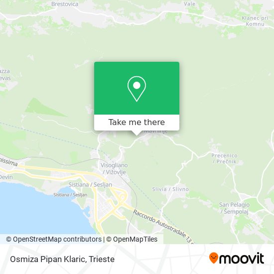 Osmiza Pipan Klaric map