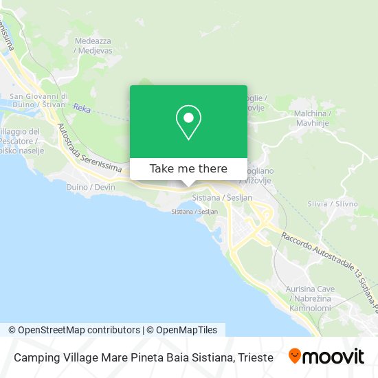 Camping Village Mare Pineta Baia Sistiana map