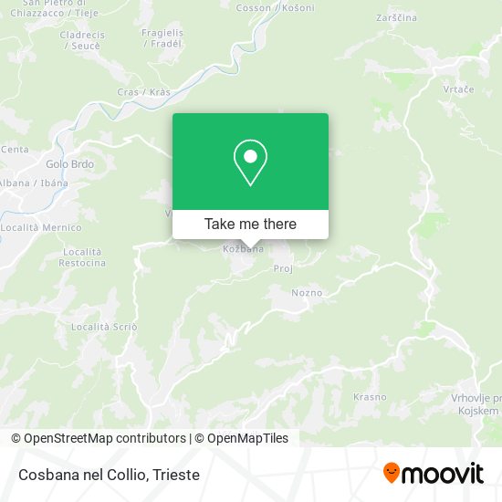 Cosbana nel Collio map