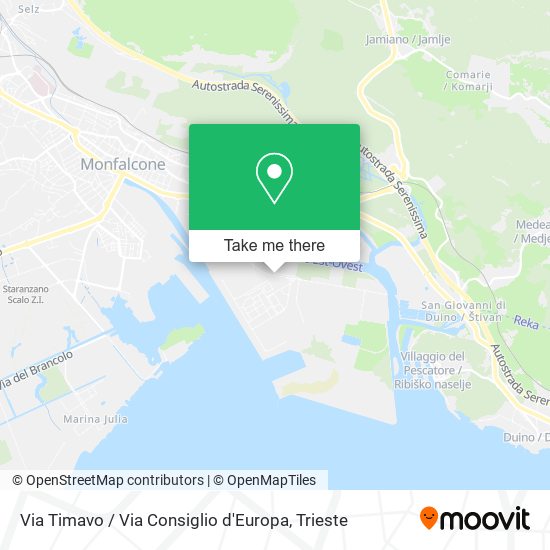 Via Timavo / Via Consiglio d'Europa map