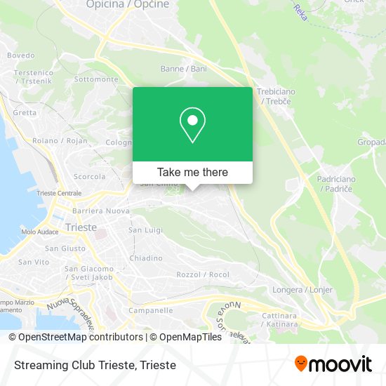 Streaming Club Trieste map