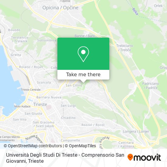 Università Degli Studi Di Trieste - Comprensorio San Giovanni map