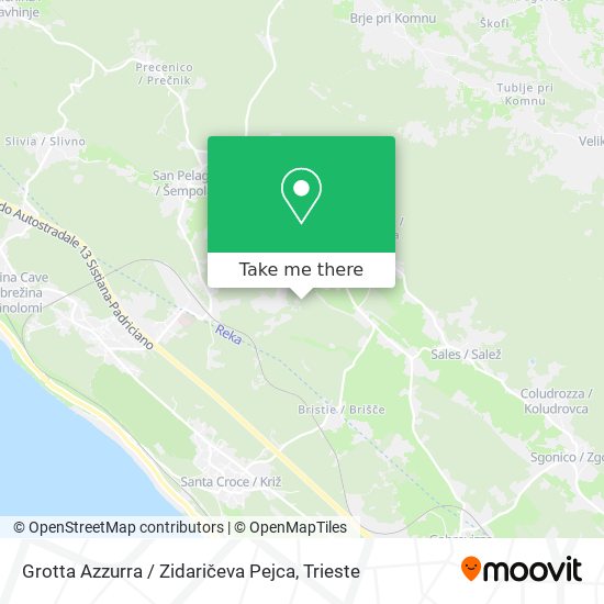 Grotta Azzurra / Zidaričeva Pejca map