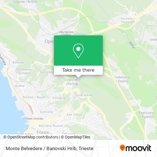 Monte Belvedere / Banovski Hrib map