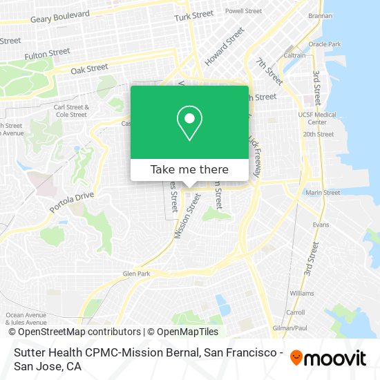 Sutter Health CPMC-Mission Bernal map