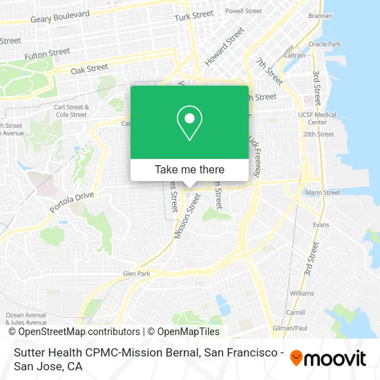 Sutter Health CPMC-Mission Bernal map