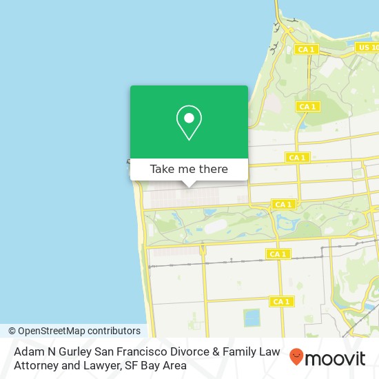 Mapa de Adam N Gurley San Francisco Divorce & Family Law Attorney and Lawyer