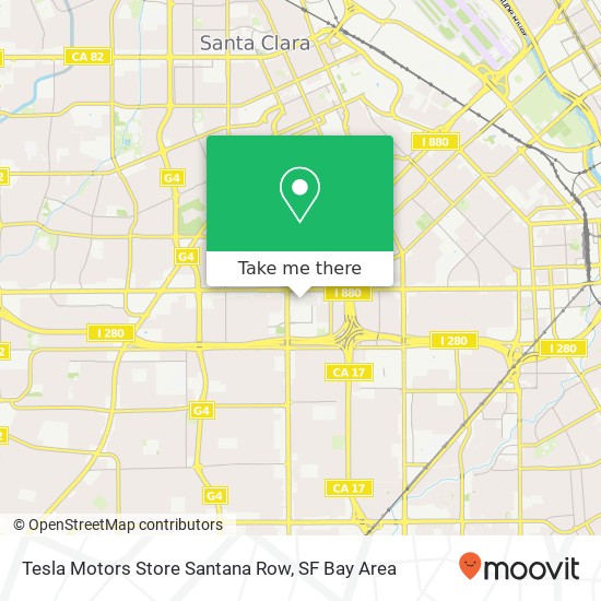 Tesla Motors Store Santana Row map