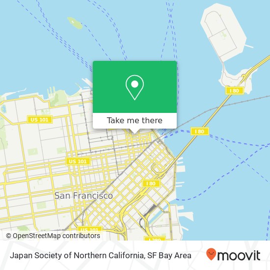 Japan Society of Northern California map