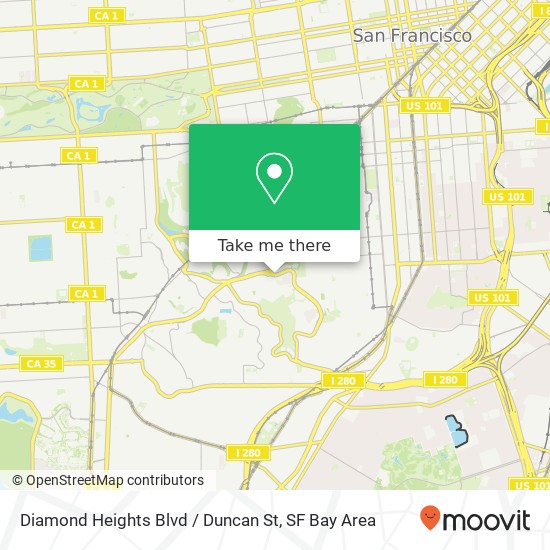 Mapa de Diamond Heights Blvd / Duncan St