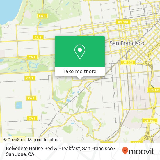 Mapa de Belvedere House Bed & Breakfast