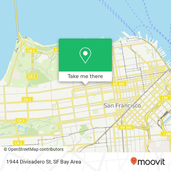 Mapa de 1944 Divisadero St