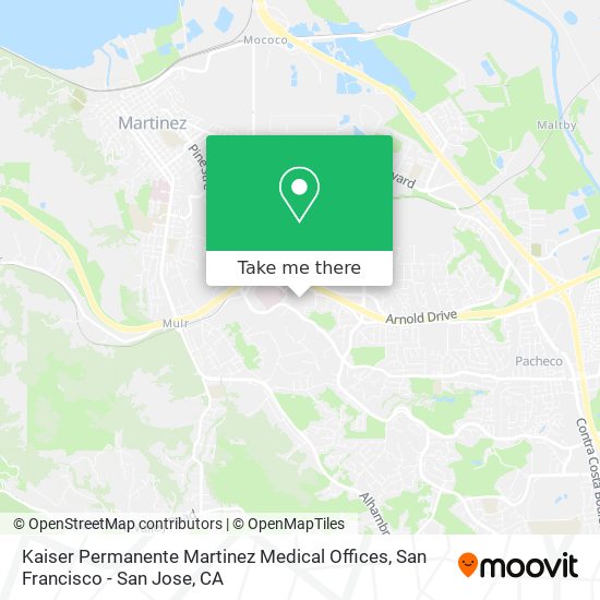 Kaiser Permanente Martinez Medical Offices map