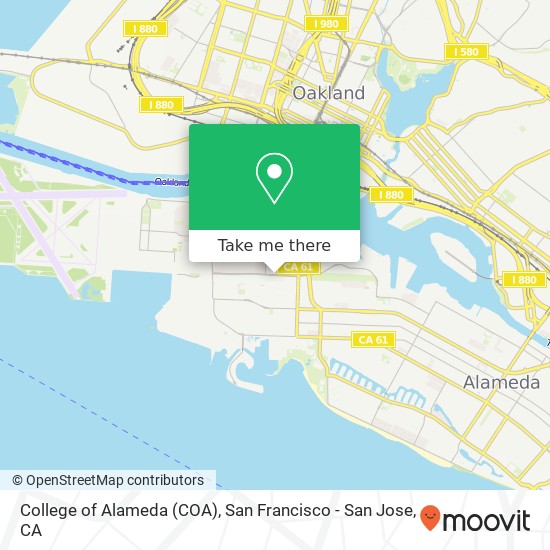 College of Alameda (COA) map