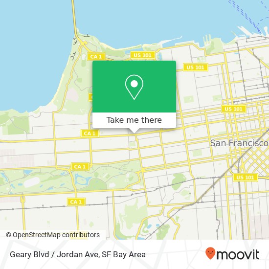 Geary Blvd / Jordan Ave map