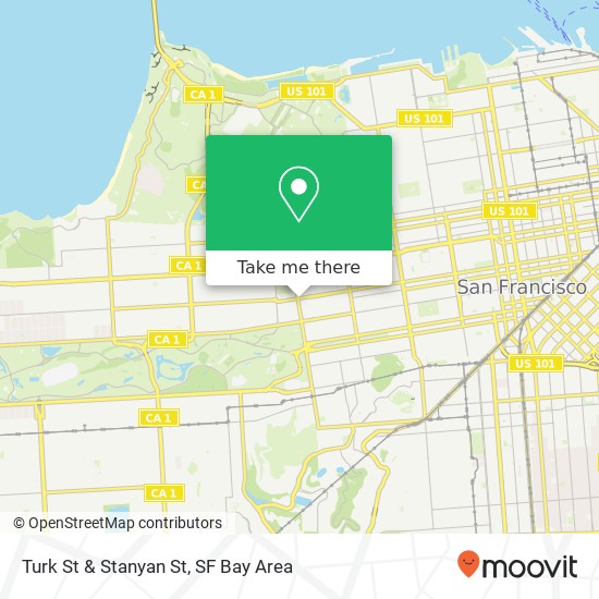 Turk St & Stanyan St map