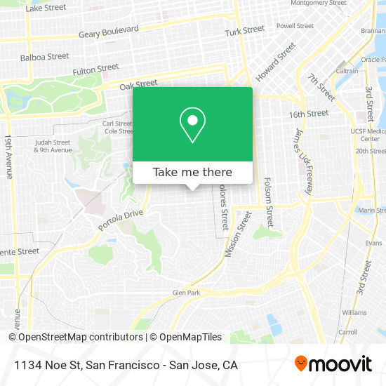 1134 Noe St map