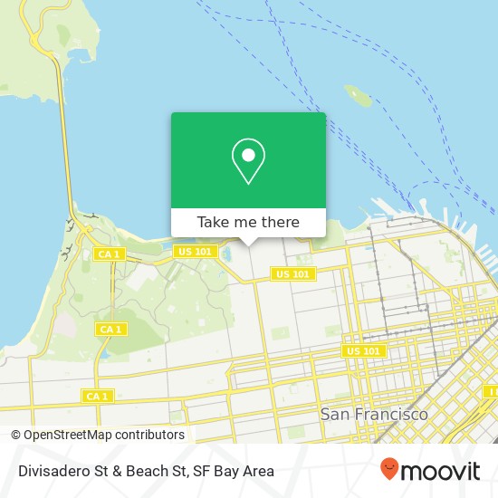 Divisadero St & Beach St map