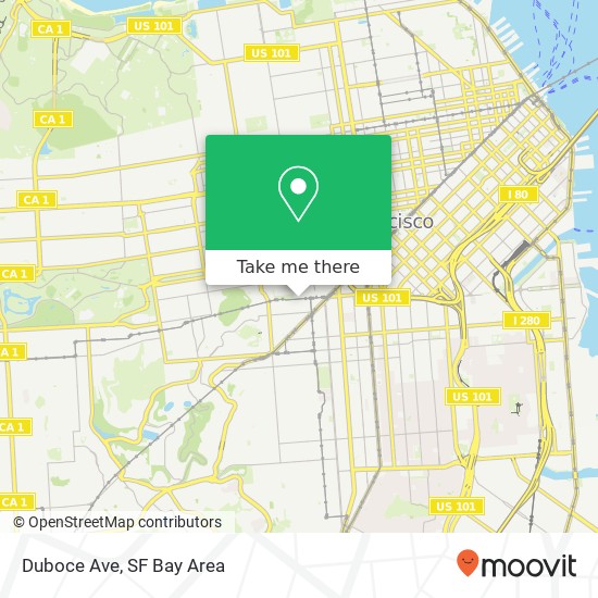 Duboce Ave map