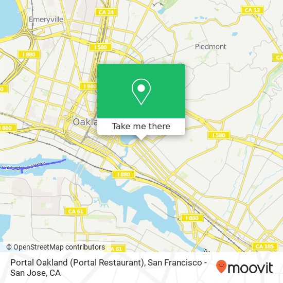 Mapa de Portal Oakland (Portal Restaurant)
