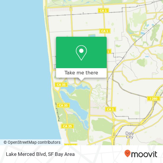 Mapa de Lake Merced Blvd