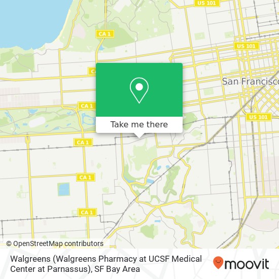 Mapa de Walgreens (Walgreens Pharmacy at UCSF Medical Center at Parnassus)