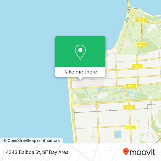 Mapa de 4343 Balboa St