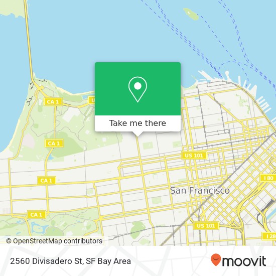 Mapa de 2560 Divisadero St