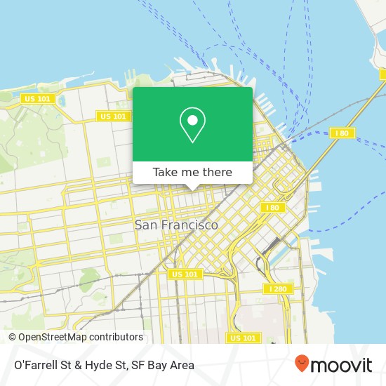 Mapa de O'Farrell St & Hyde St