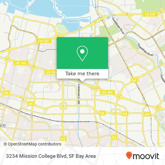 Mapa de 3234 Mission College Blvd