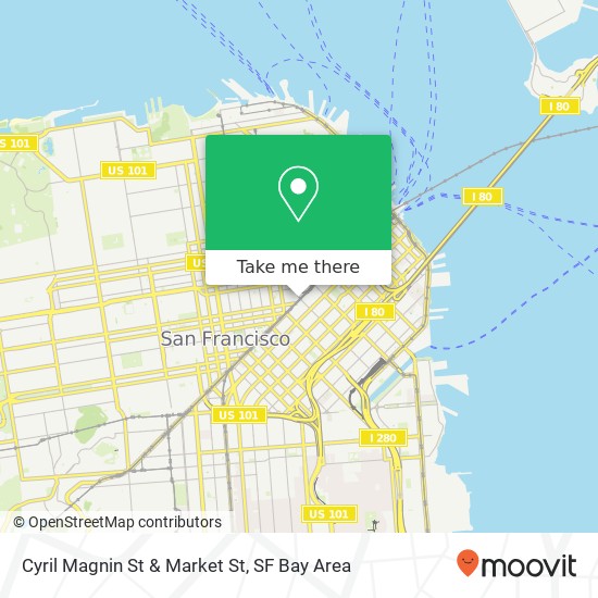 Cyril Magnin St & Market St map