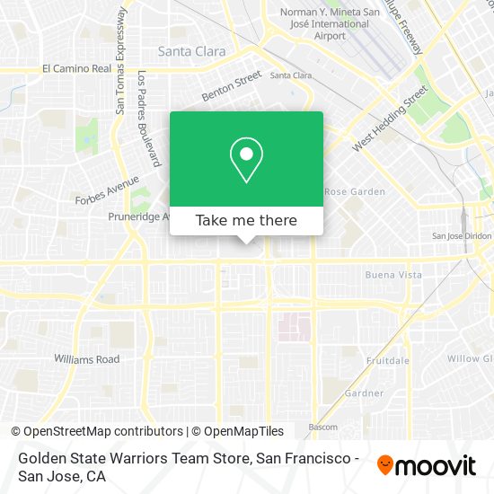 Golden State Warriors Team Store map