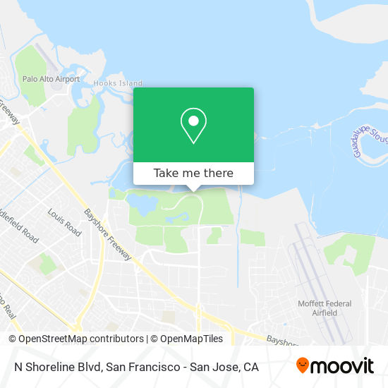 N Shoreline Blvd map