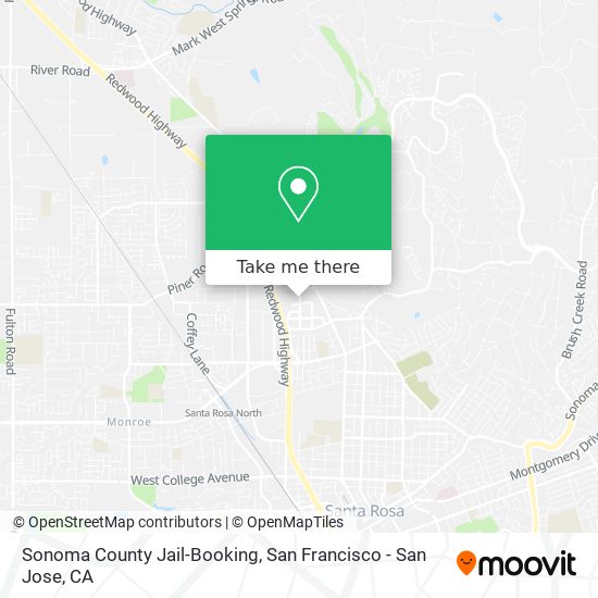 Sonoma County Jail-Booking map