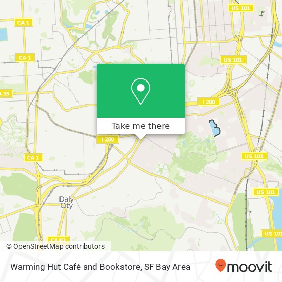 Warming Hut Café and Bookstore map