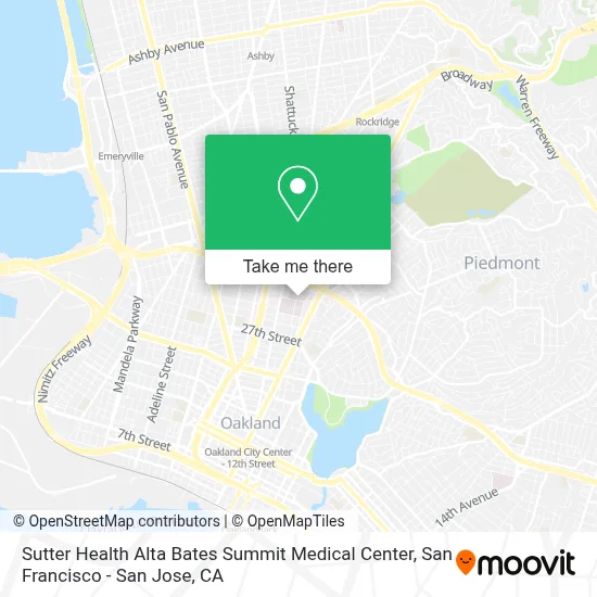 Sutter Health Alta Bates Summit Medical Center map