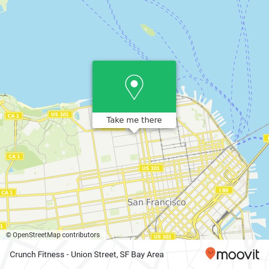 Crunch Fitness - Union Street map