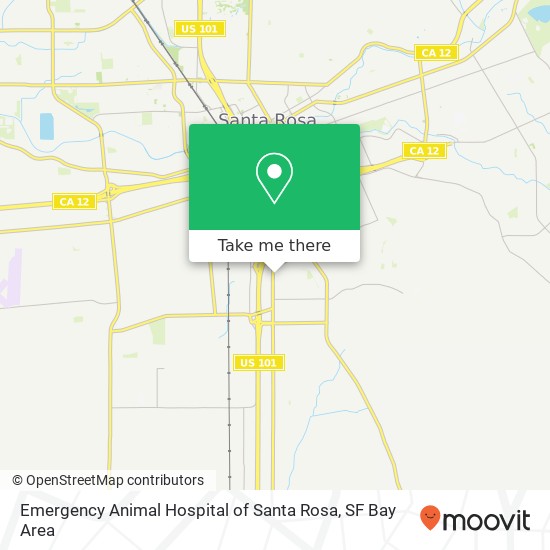 Emergency Animal Hospital of Santa Rosa map