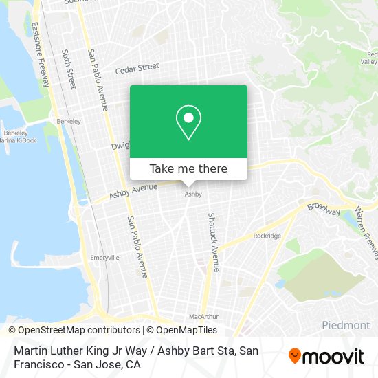 Mapa de Martin Luther King Jr Way / Ashby Bart Sta