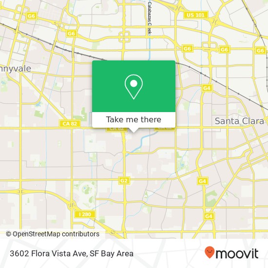 Mapa de 3602 Flora Vista Ave