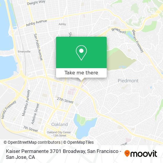 Mapa de Kaiser Permanente 3701 Broadway