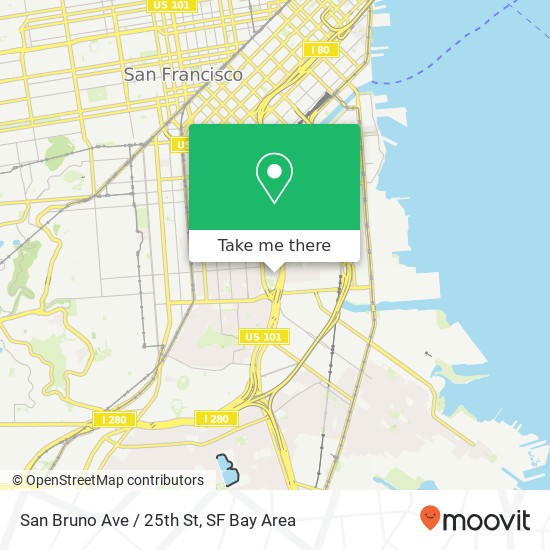 San Bruno Ave / 25th St map