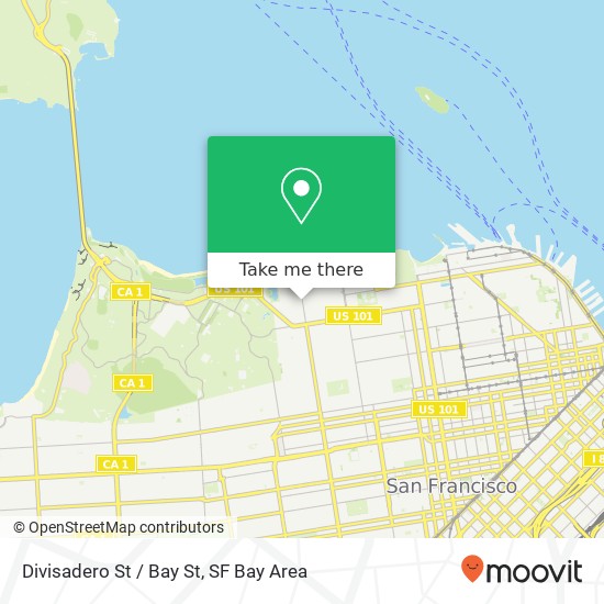 Mapa de Divisadero St / Bay St