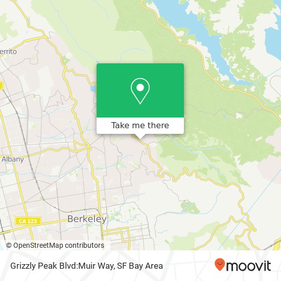 Mapa de Grizzly Peak Blvd:Muir Way