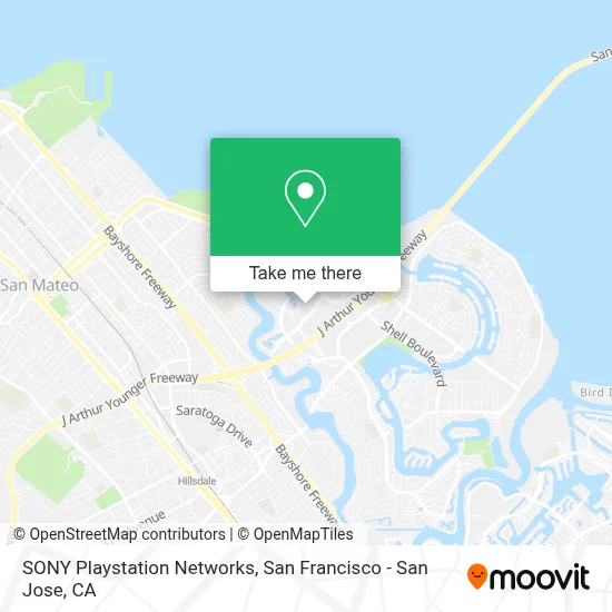 Sony's Service Map How to Get to SONY Playstation Networks in San Mateo by Bus or Train?