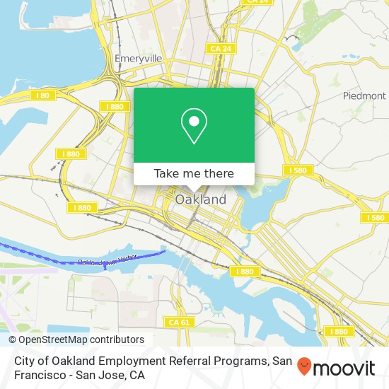 City of Oakland Employment Referral Programs map