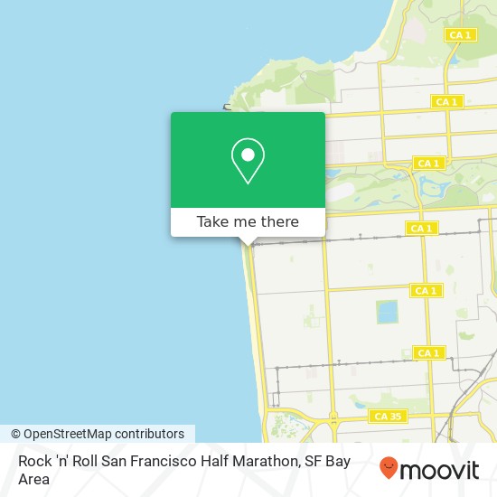 Mapa de Rock 'n' Roll San Francisco Half Marathon