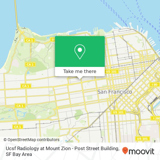 Ucsf Radiology at Mount Zion - Post Street Building map